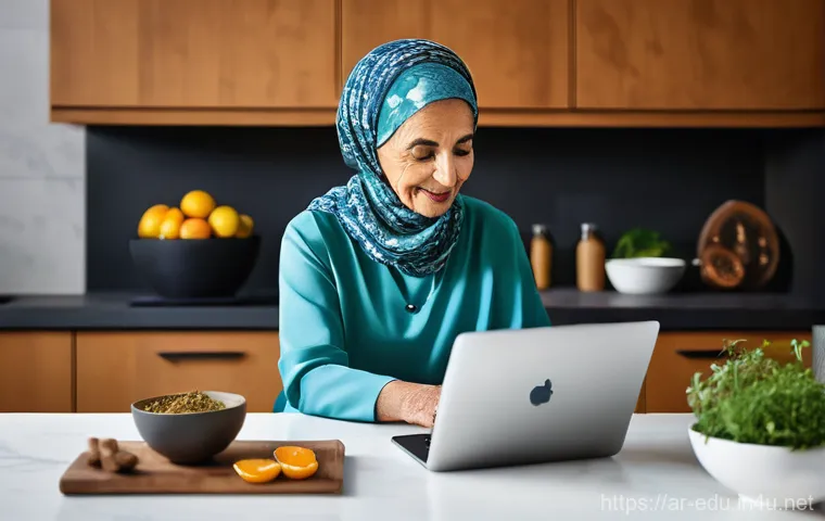 시니어 기술 교육 - **Prompt: Joyful Virtual Family Reunion**
    "A vibrant and emotionally rich scene depicting a larg...