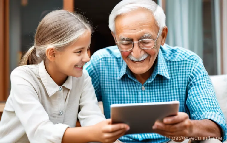 노인 의사소통 기술 - **Prompt 2: Storytelling and Shared Heritage**
    "A vibrant and cozy family gathering with an elde...