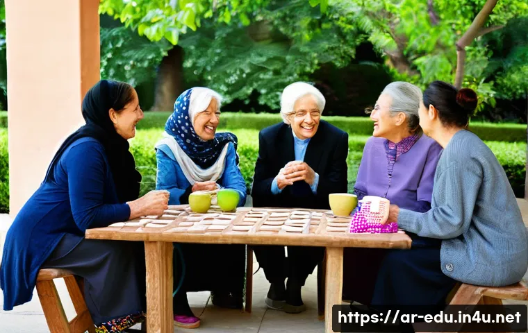 노인 복지 교육 - **Prompt 1: Intergenerational Joy and Community Gathering**
    A warm and inviting scene set in a w...